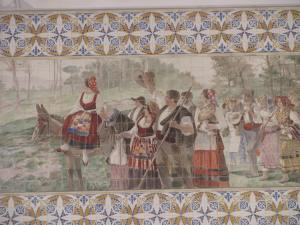 Some of the tile in the old train station.