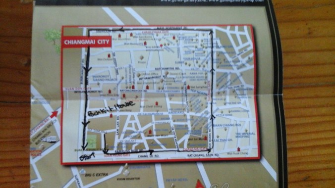 A map of the inner city and my route from start to finish.