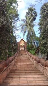 Stairway to the stupa at Wat Prah That Doi Cham Thong.