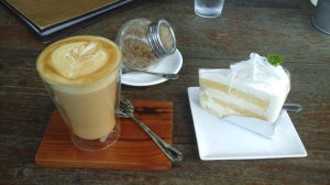 Coconut cake & white coffee from "Melt in Your Mouth".