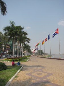 Sisowath Quay along the riverside.