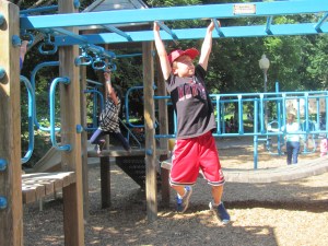 My grandson having fun at the Westmount park.