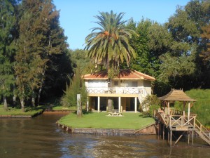 A home along the river as seen from our catamarand.