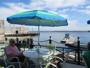 Lunch on the patio of the Seagull Restaurant.